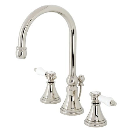 KS2986BPL Bel Air Widespread Bathroom Faucet W/ Brass Pop-Up, Nickel